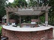 Outdoor Kitchen with Curved Seating Bar